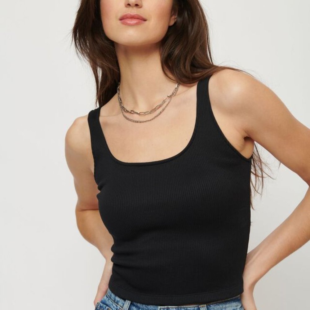 Dynamite Aria Cropped Seamless Tank Top Ribbed SM